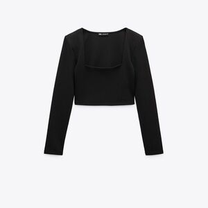 Shoulder pad crop top (xs)